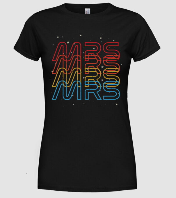 Retro vintage nasa couple mrs model negru pe tricou
