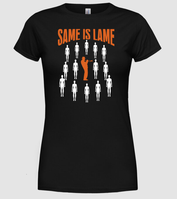 Same is lame trumpet model negru pe tricou