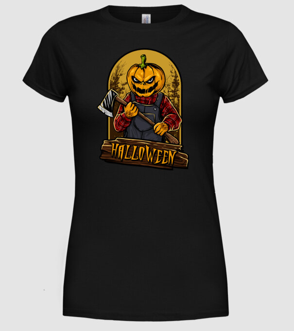 Scary halloween model negru pe tricou
