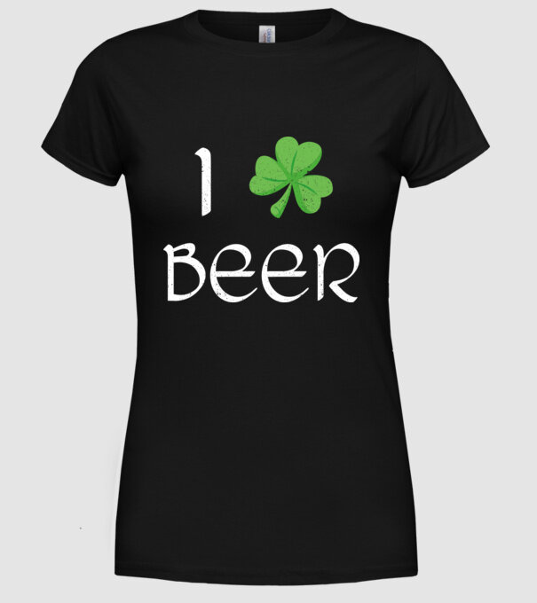 Shamrock beer model negru pe tricou