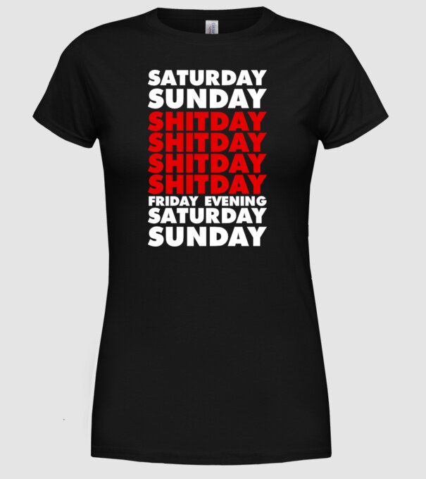 Shitday model negru pe tricou