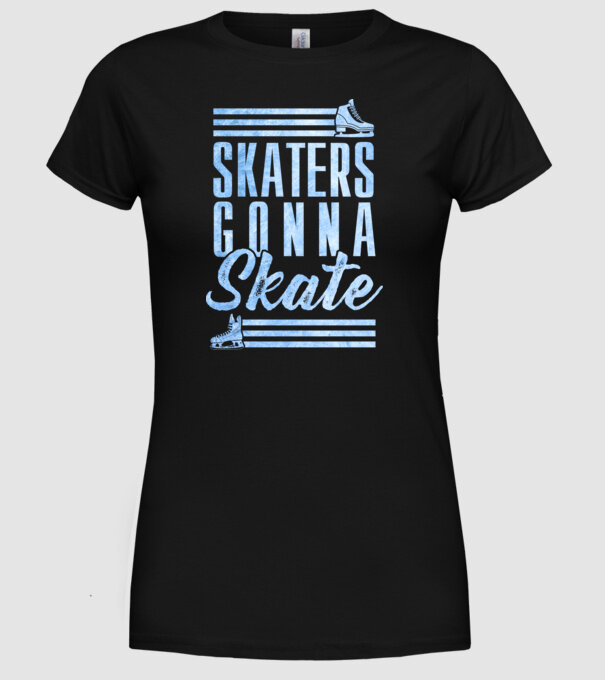 skaters gonna skate model negru pe tricou