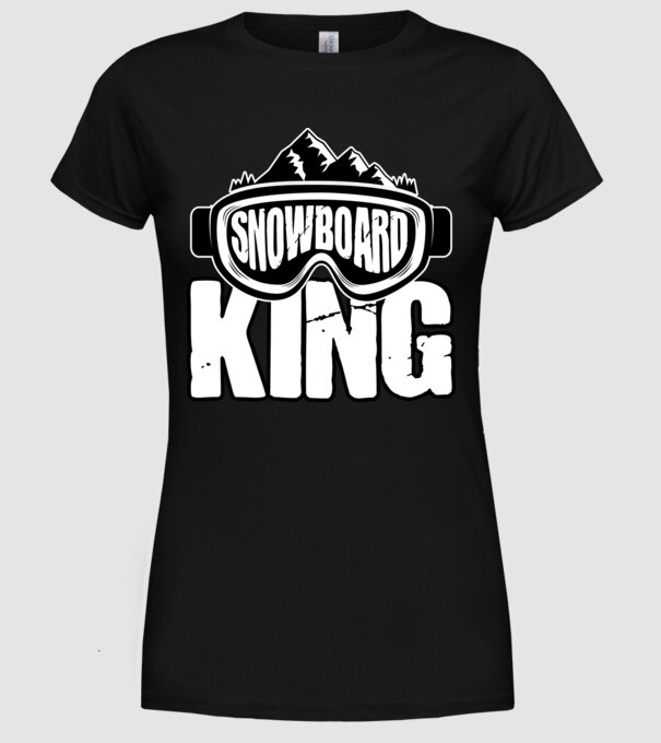 Snowboard king 01 model negru pe tricou