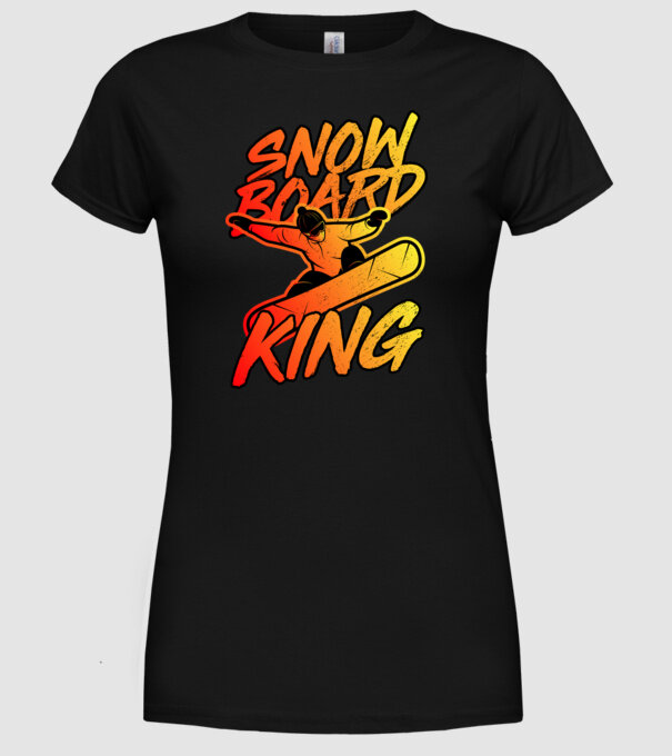 snowboard king model negru pe tricou