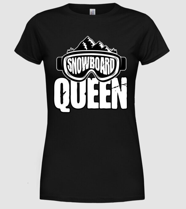 snowboard queen 01 model negru pe tricou