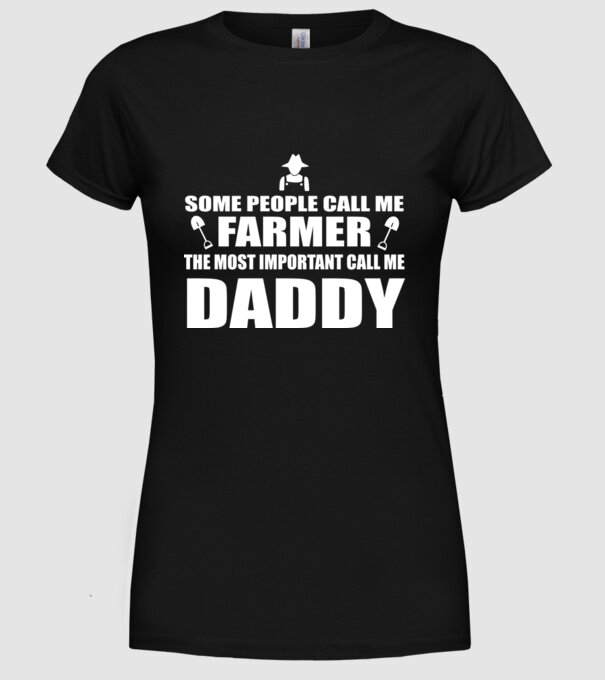 Some people call me farmer pentru Tata model negru pe tricou