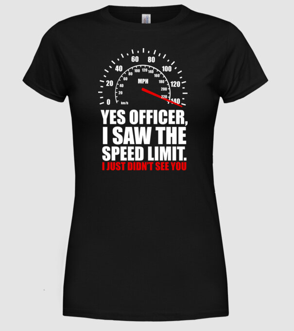 Speed limit model negru pe tricou