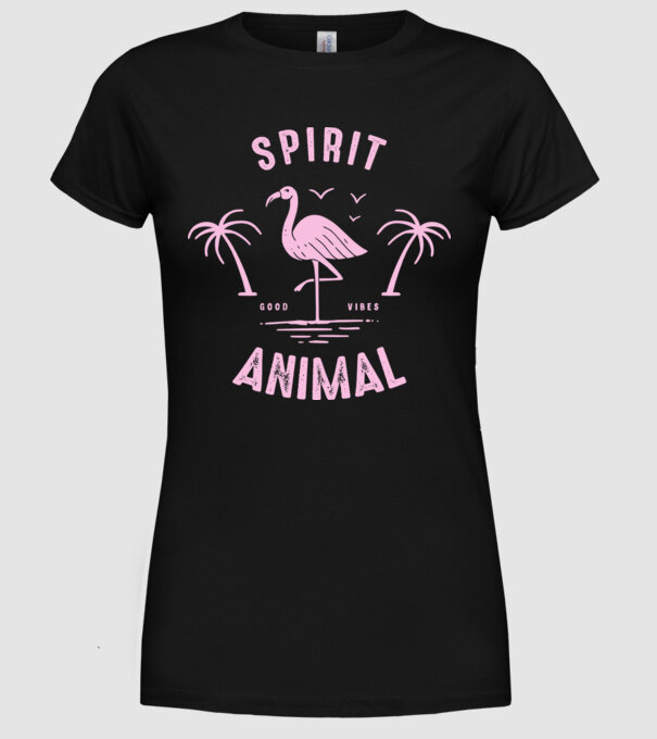 SPIRIT ANIMAL model negru pe tricou