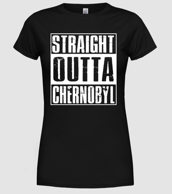 Straight outta Chernobyl model negru pe tricou