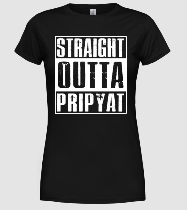 Straight outta pripyat model negru pe tricou