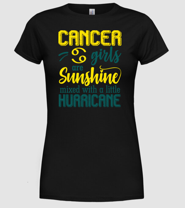 Sunshine with Hurricane CANCER model negru pe tricou