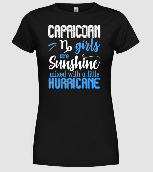Sunshine with Hurricane CAPRICORN model negru pe tricou