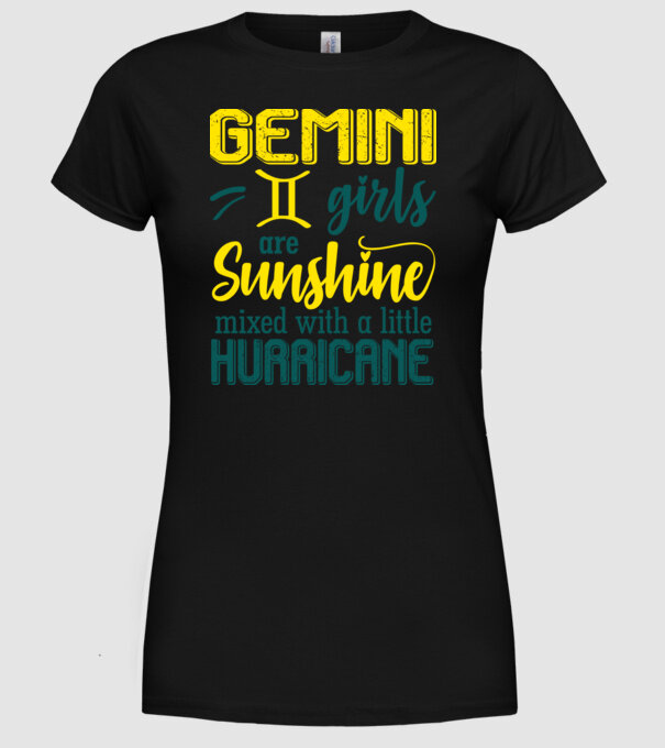 Sunshine with Hurricane GEMINI model negru pe tricou