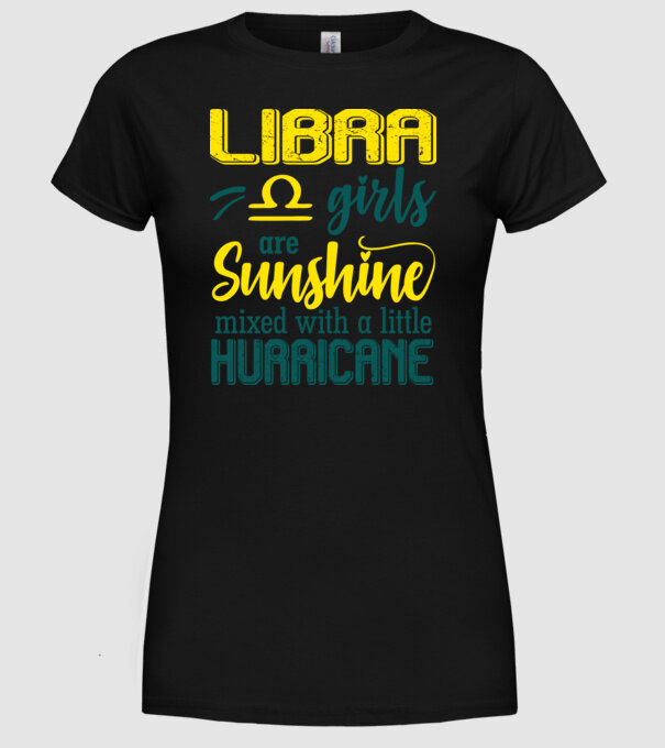 Sunshine with Hurricane LIBRA model negru pe tricou