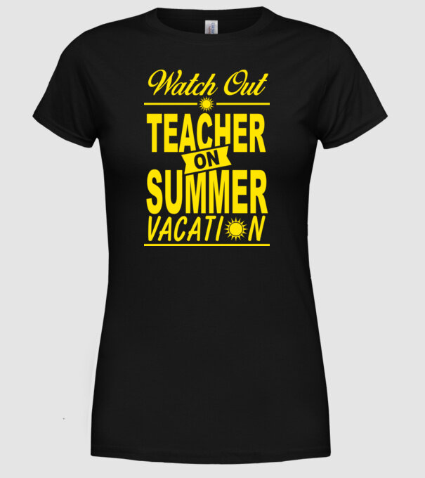 Profesor vacanță de vară ENG model negru pe tricou