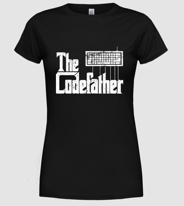 Tricou programator The Codefather model negru pe tricou