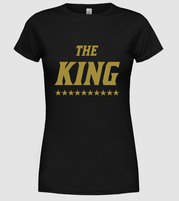 The King model negru pe tricou