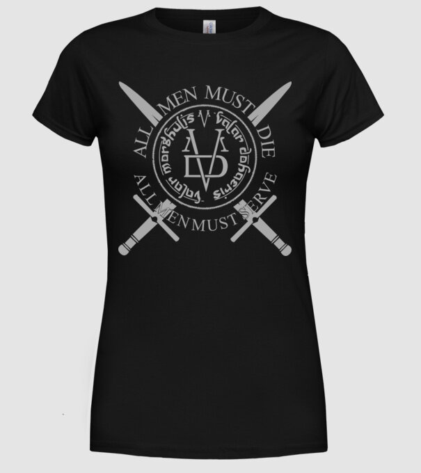 Valar Morghulis model negru pe tricou