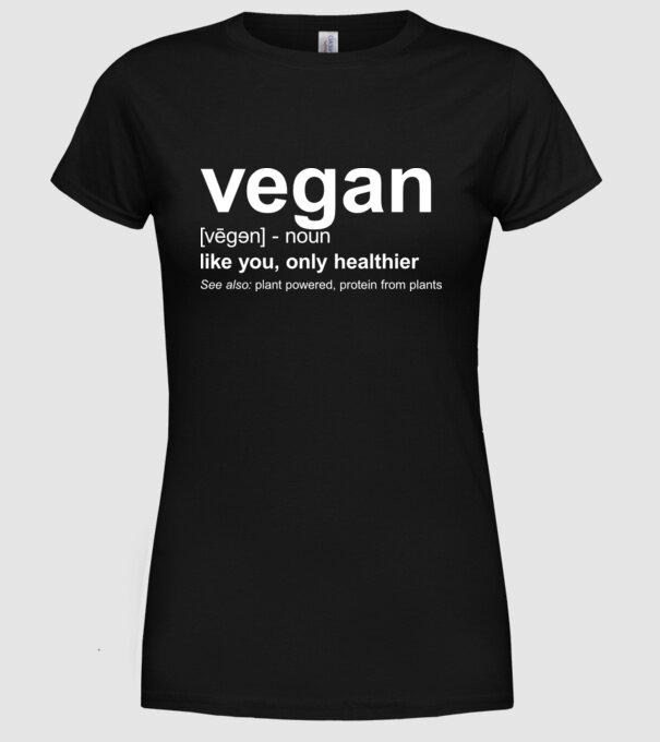 Vegan definition model negru pe tricou