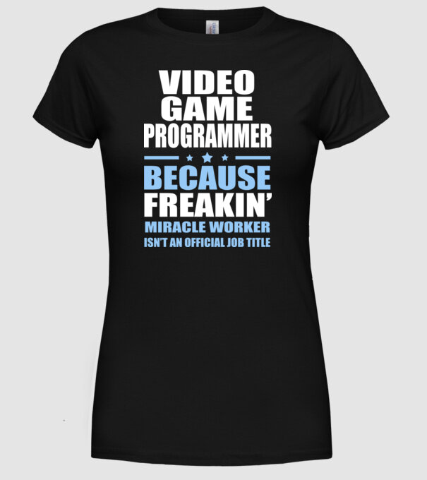 Video game Programmer model negru pe tricou