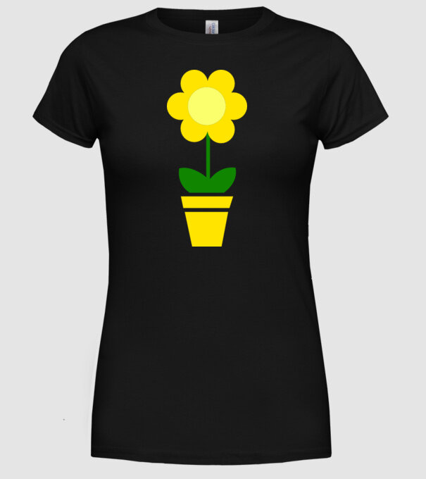 Flower model negru pe tricou