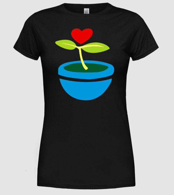 Floricică model negru pe tricou