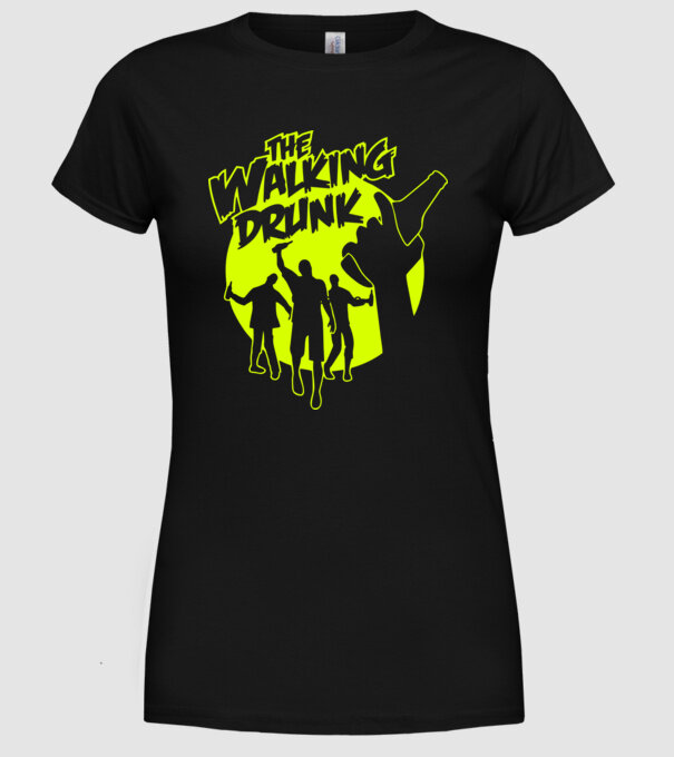 Walking Drunk model negru pe tricou