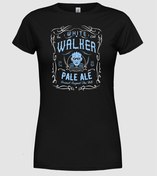 White Walker Pale Ale model negru pe tricou