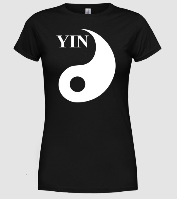 YIN model negru pe tricou
