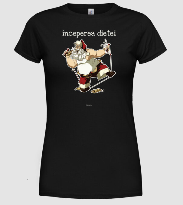 începerea dietei - 1 ianuarie model negru pe tricou