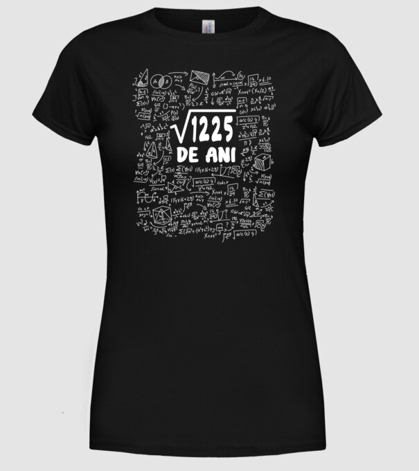 √1225 de ani model negru pe tricou