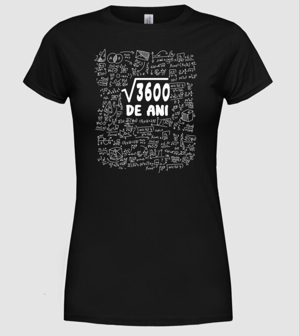 √3600 de ani model negru pe tricou