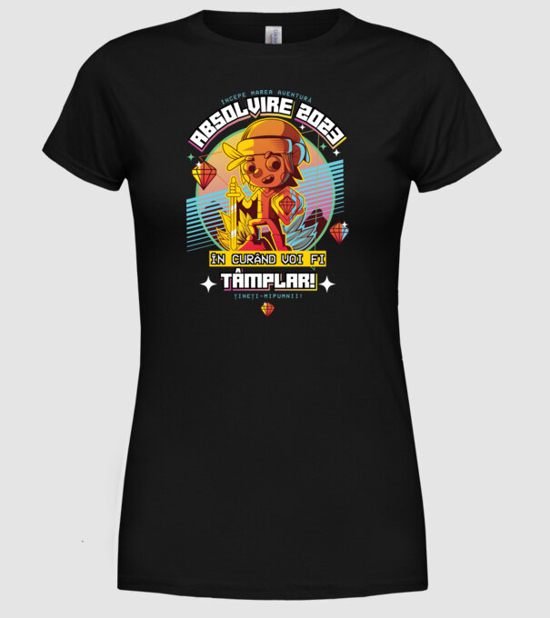 absolvire 2023 tâmplar model negru pe tricou