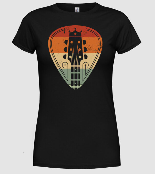acoustic guitarist model negru pe tricou