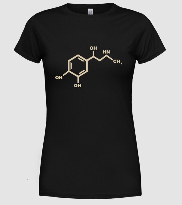 Adrenalin model negru pe tricou