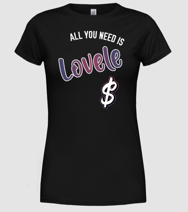 All you need is lovele model negru pe tricou
