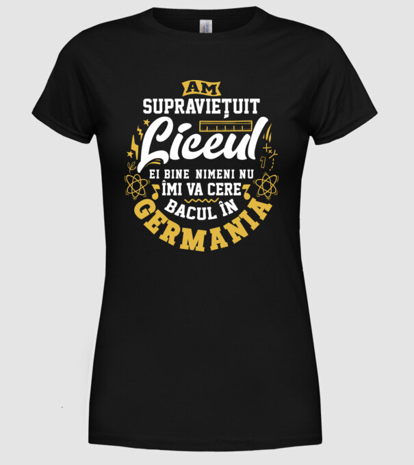 Am supraviețuit liceul model negru pe tricou
