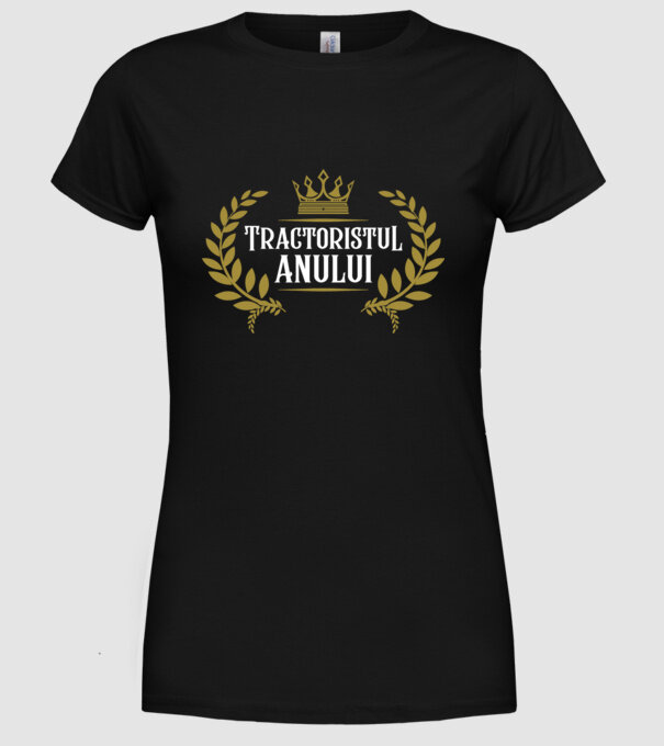 Tractoristul anului model negru pe tricou