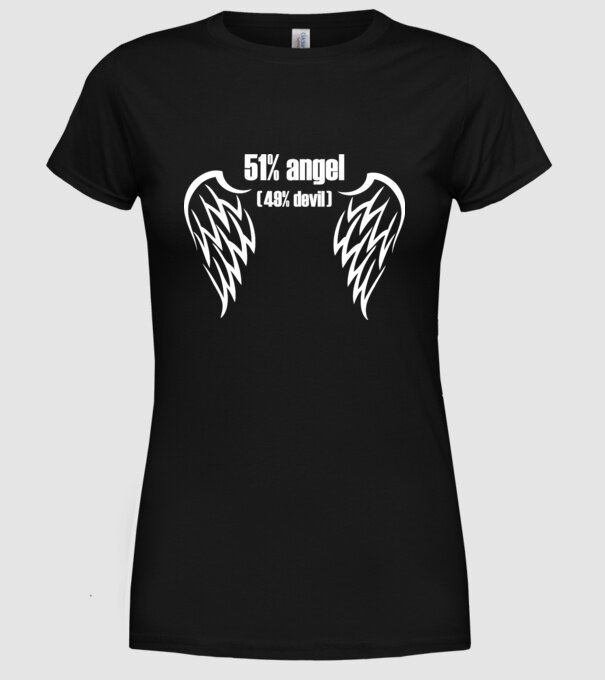 Aripi de înger model negru pe tricou