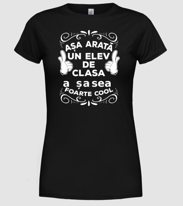 Așa arată un elev de clasa a șasea foarte cool model negru pe tricou