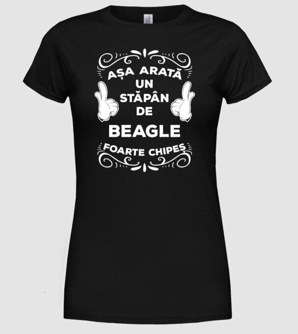 Așa arată un stăpân de Beagle foarte chipeș model negru pe tricou