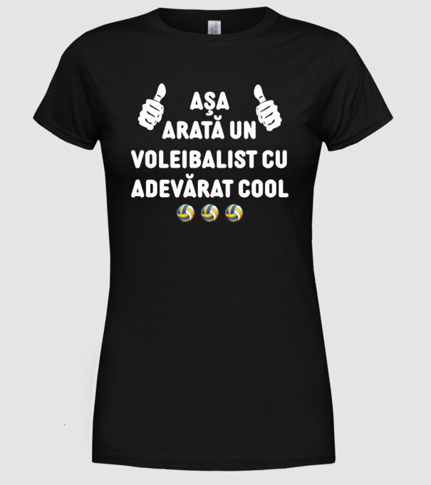 Așa arată un voleibalist cu adevărat cool model negru pe tricou