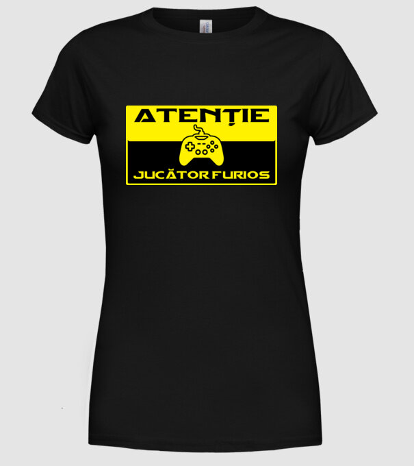 Atenție! Jucător furios model negru pe tricou