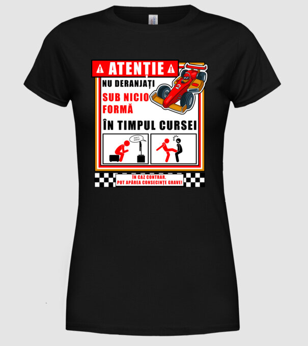 atenție model negru pe tricou