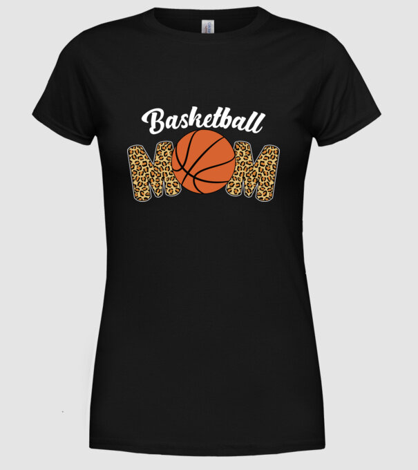 Basketball Mom model negru pe tricou