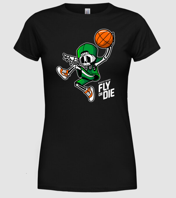 Basketbone model negru pe tricou