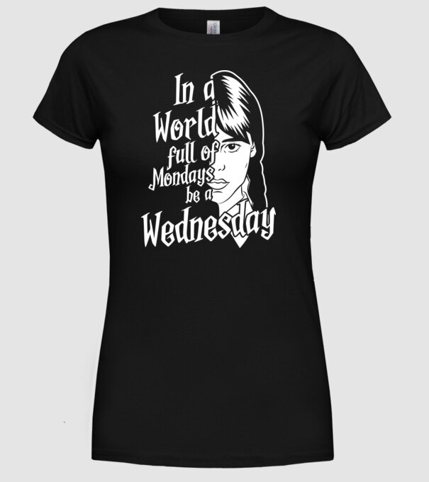 Be a Wednesday model negru pe tricou