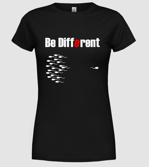 Be Different model negru pe tricou