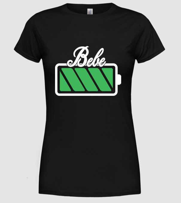 Bebe încărcat model negru pe tricou