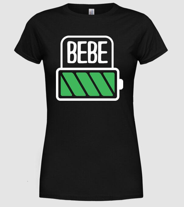 Bebe încărcat model negru pe tricou